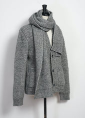 LINUS 30-07-5 | Heavy Rib Cardigan | Silver