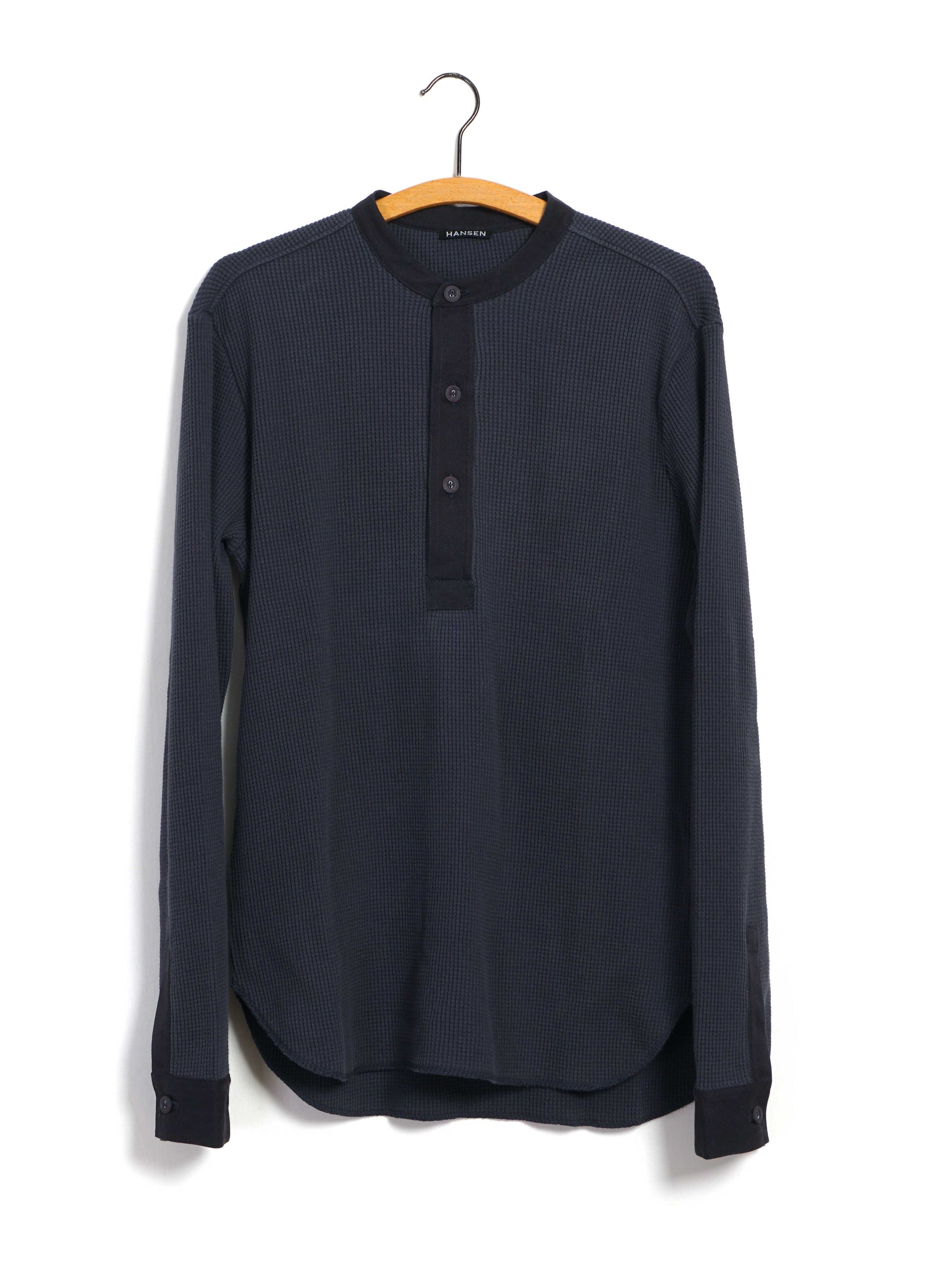 HERMANN 30-114-3 | Long Sleeve Henley | Blue Grey