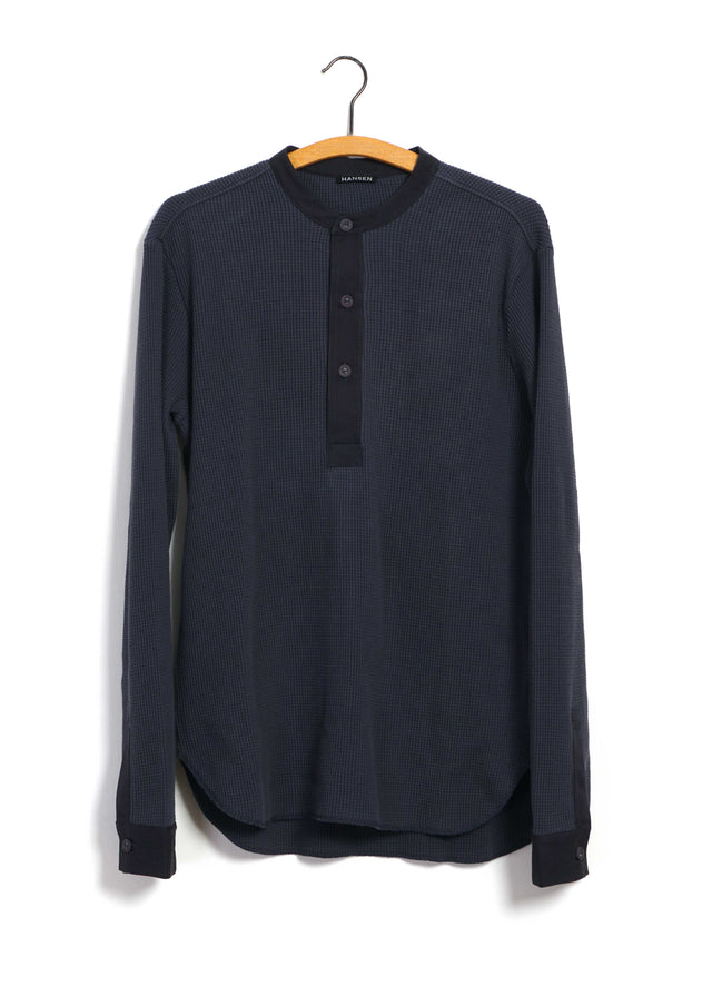 HERMANN 30-114-3 | Long Sleeve Henley | Blue Grey