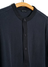 HERMANN 30-114-3 | Long Sleeve Henley | Blue Grey