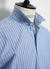 LUIS 30-19-1 | Loose Tuxedo Shirt | Blue stripes