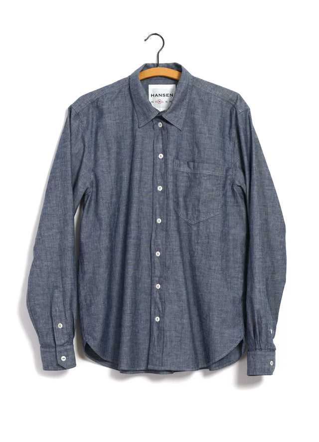 RAYMOND 30-21-4 | Loose Cut Shirt | Indigo Chambray