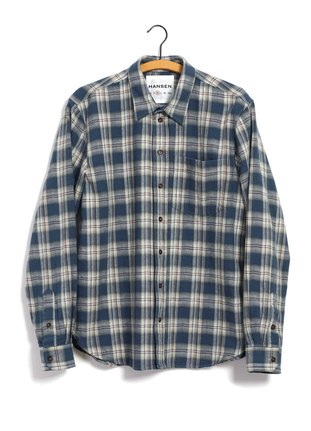 RAYMOND 30-22-3 | Loose Cut Shirt | Blue Checks