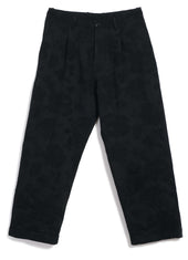 BOBBY 30-30-2 | Wide Pleated Trousers | Black Flowers