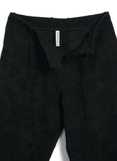 BOBBY 30-30-2 | Wide Pleated Trousers | Black Flowers