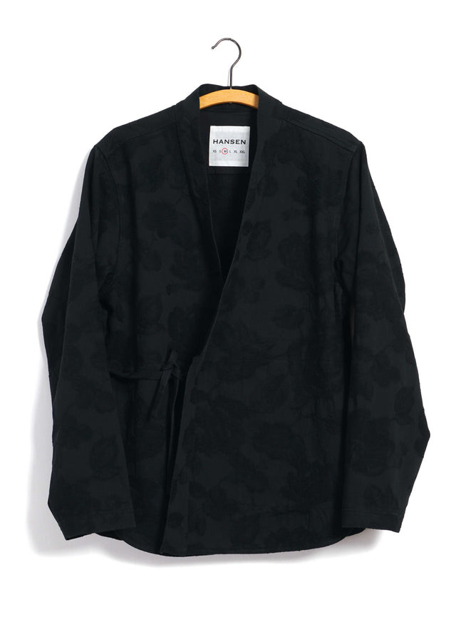 ROMAN 30-30-2 | Loose Cut Eastern Jacket | Black Flowers
