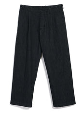 BOBBY 30-31-2 | Wide Pleated Trousers | Black Slubdenim
