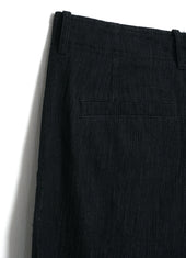 BOBBY 30-31-2 | Wide Pleated Trousers | Black Slubdenim