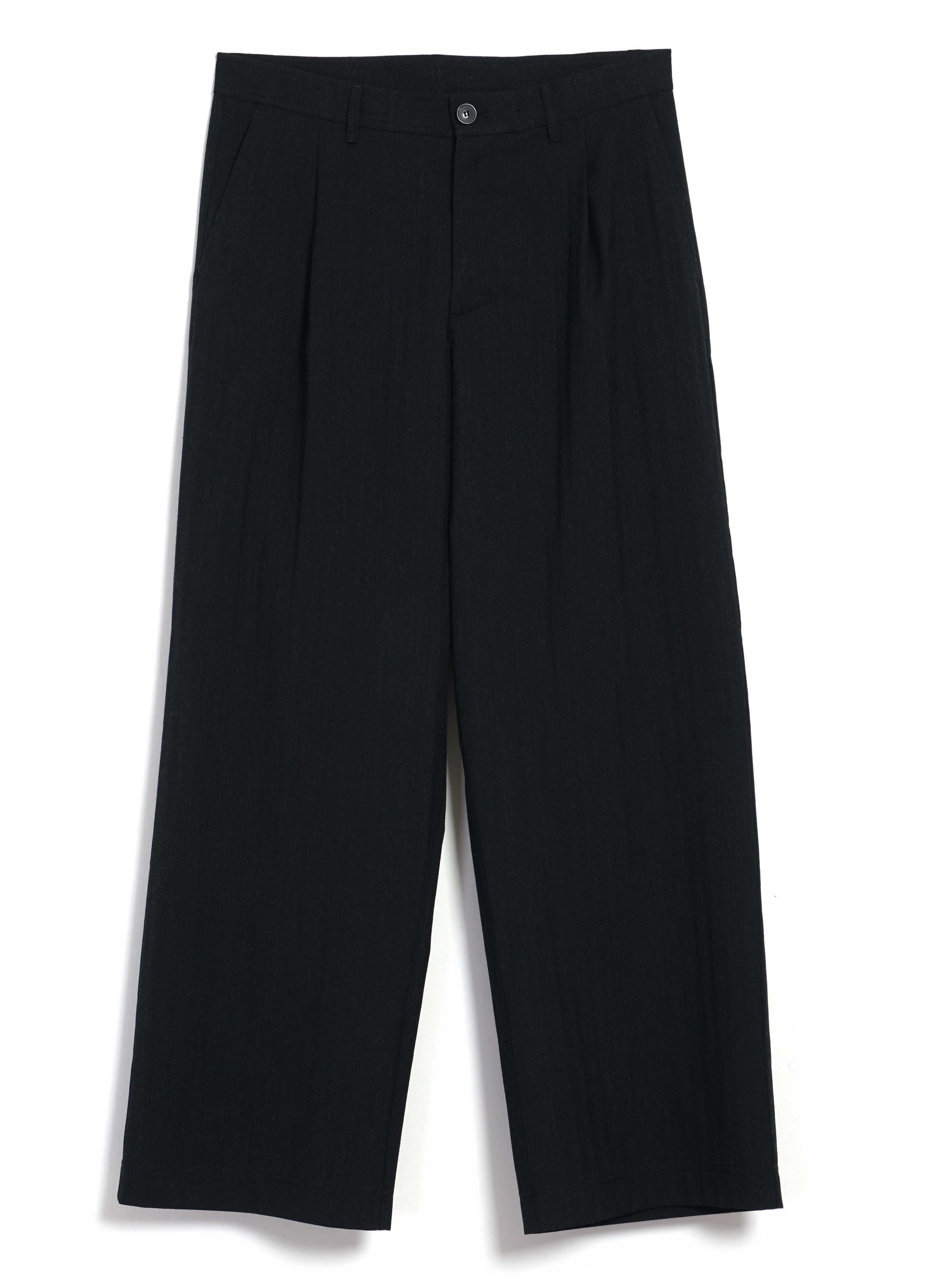 MIKA 30-33-2 | Wide Straight Pleated Trousers | Anthracite
