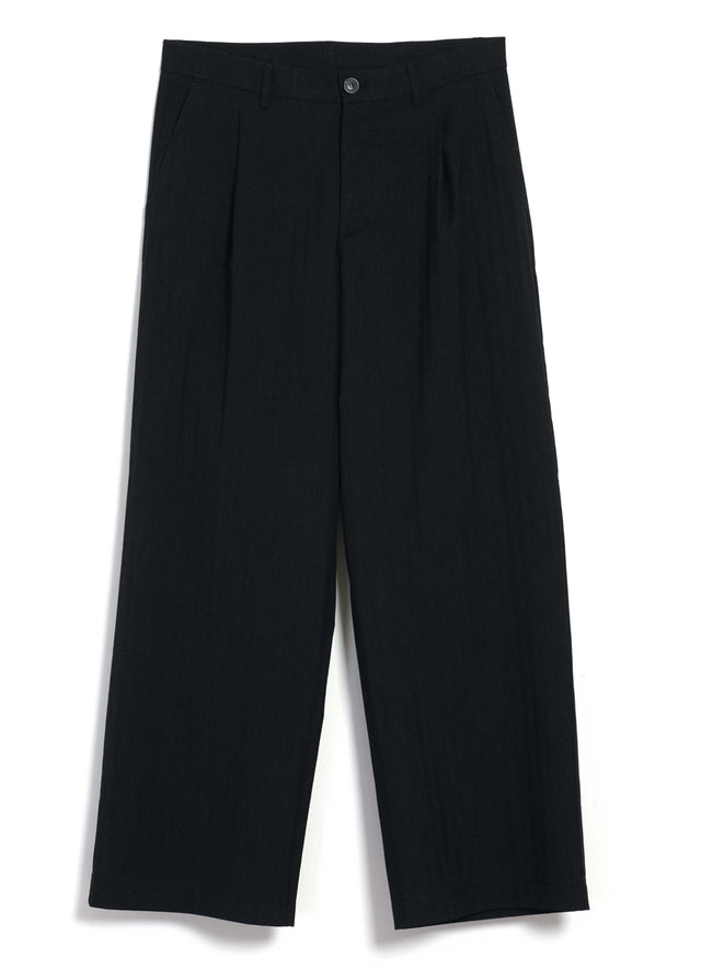 MIKA 30-33-2 | Wide Straight Pleated Trousers | Anthracite