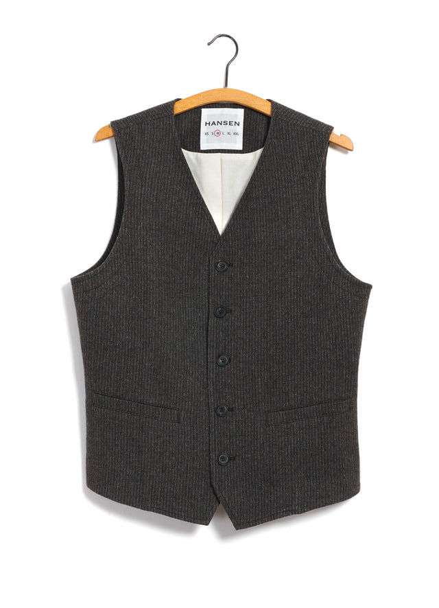 KNUD 30-44-9 | Casual Waistcoat | Brown Wool Pin