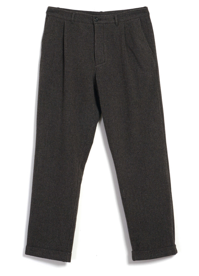 SUNE 30-44-9 | Classic Pleated Trousers | Brown Wool Pin