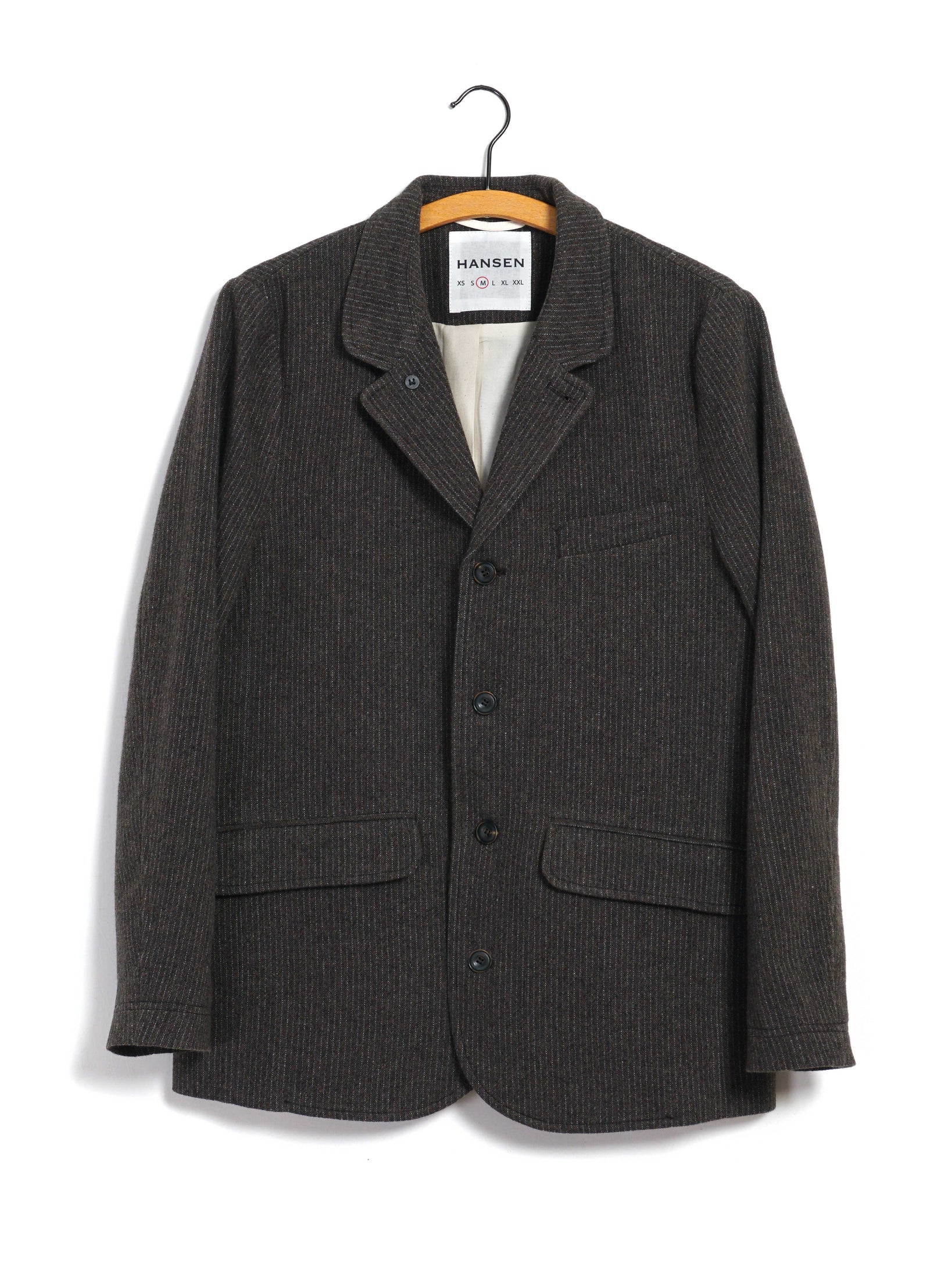 VINCENT 30-44-9 | Classic Four Button Blazer | Brown Wool Pin