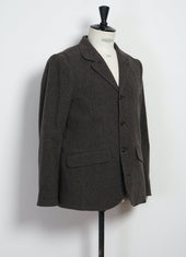 VINCENT 30-44-9 | Classic Four Button Blazer | Brown Wool Pin