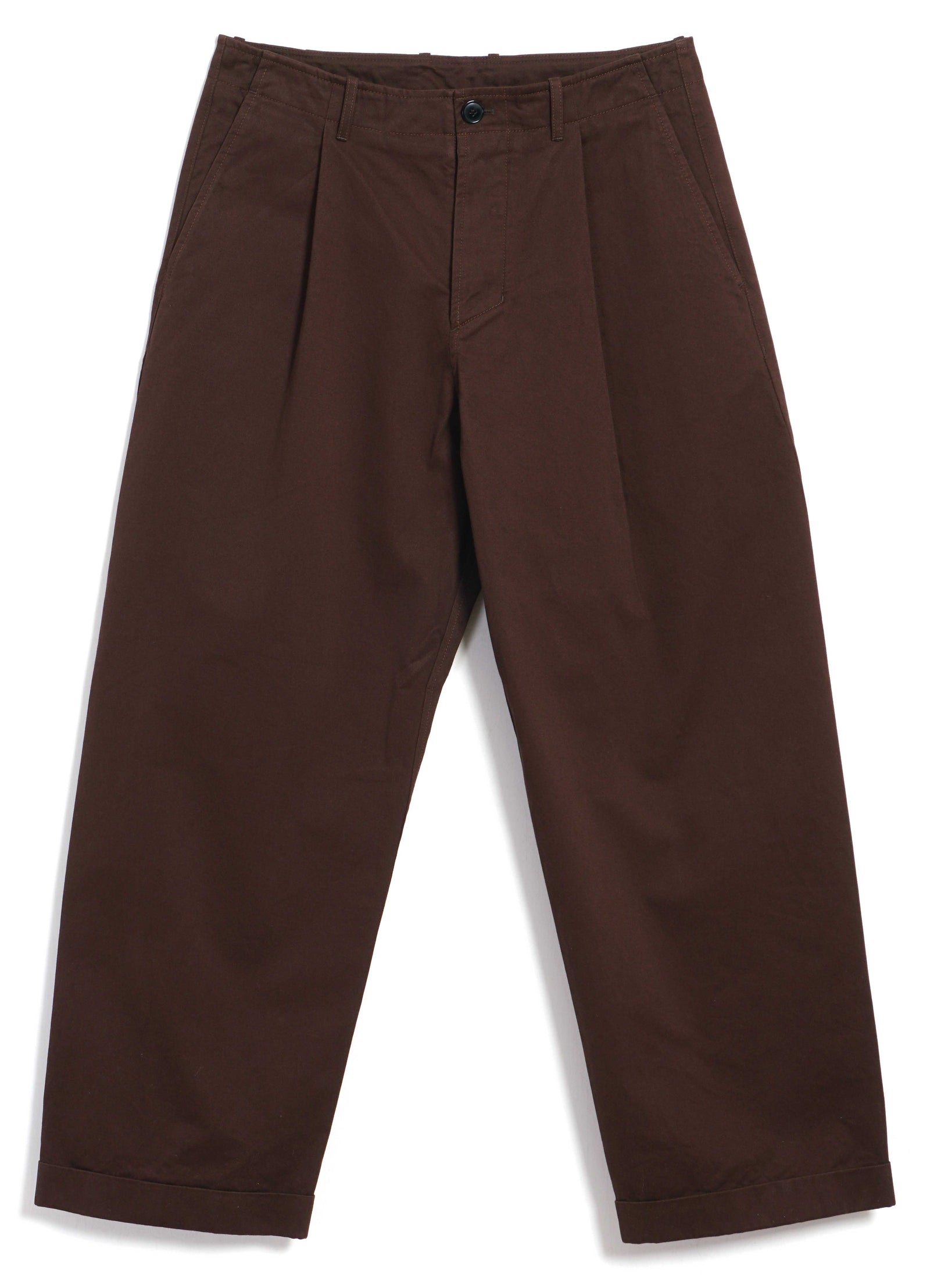 BOBBY 30-56-8 | Wide Pleated Everyday Trousers | Chestnut