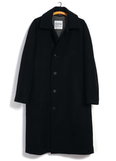 SIGURD 30-60-2 | Long Lined Wool Coat | Solid Black