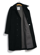 SIGURD 30-60-2 | Long Lined Wool Coat | Solid Black