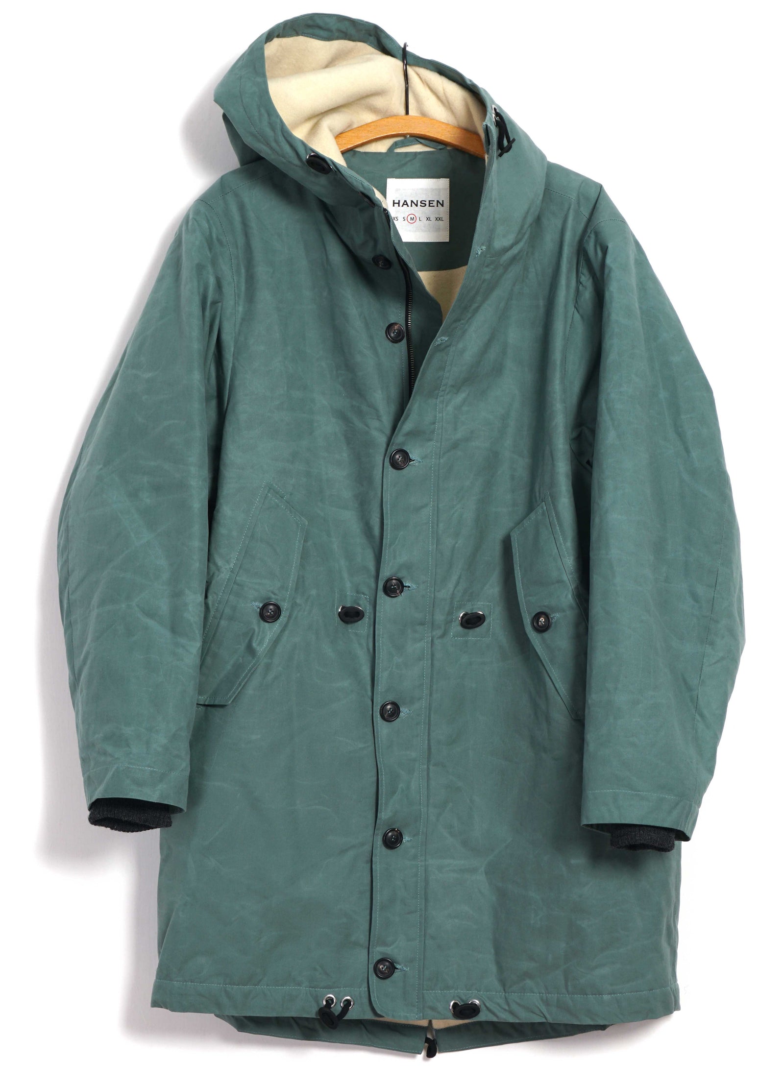 RASMUS 30-68-6 | Waxed Parka With Zipper | Faded Green