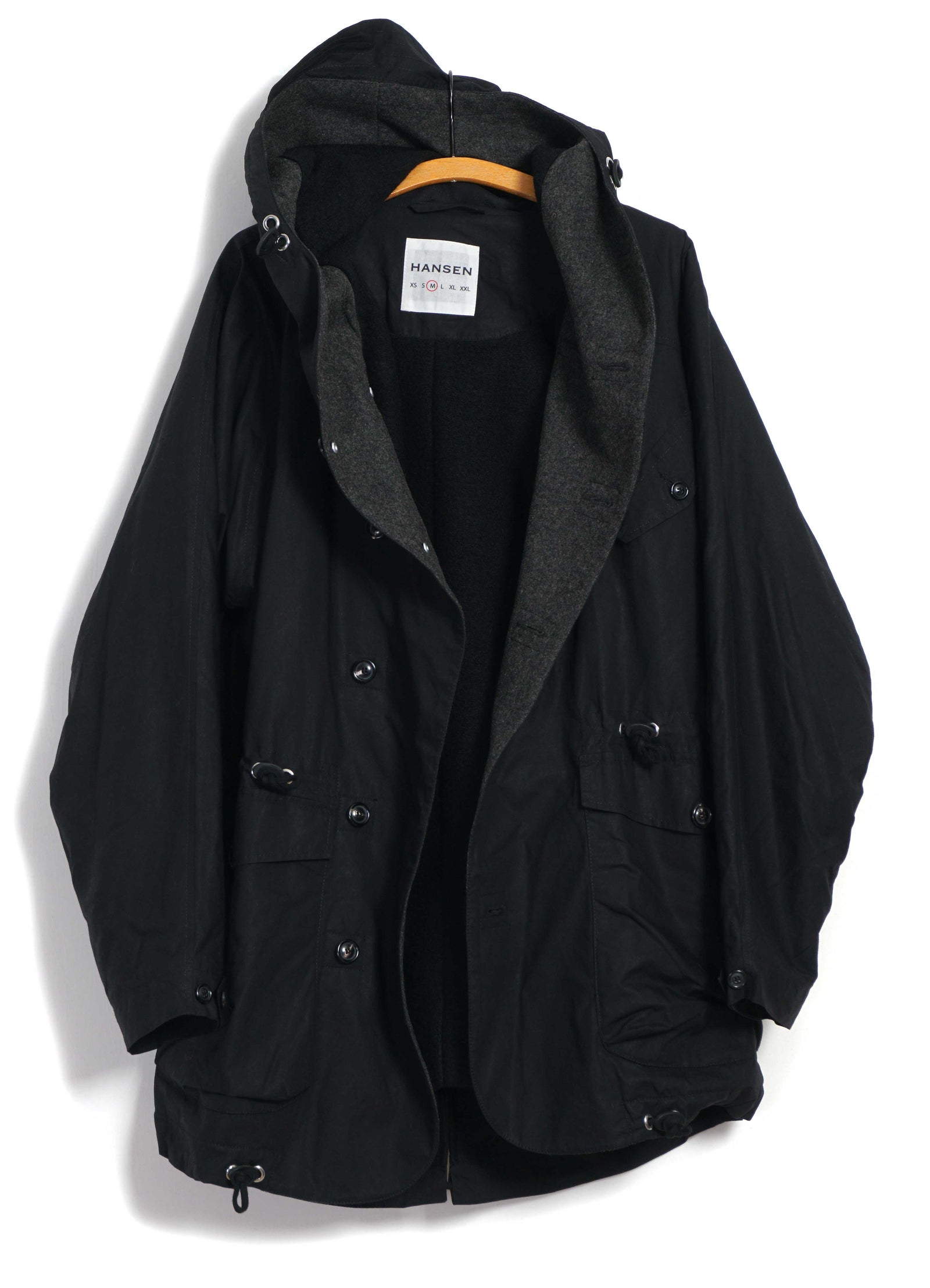 STORM 30-70-2 | Waxed Hooded Parka | Nero