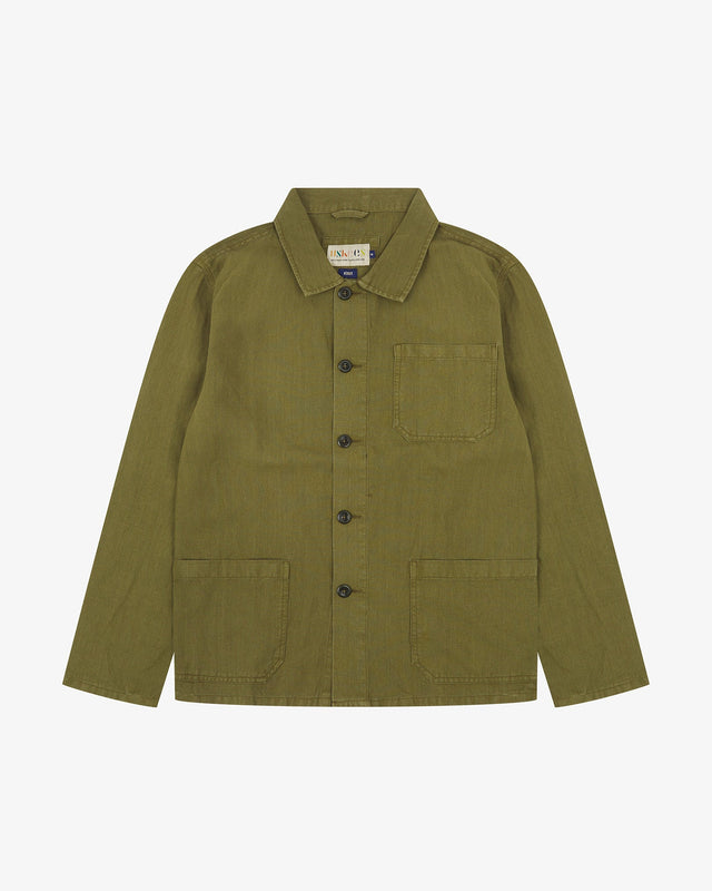 3001 Linen blend overshirt - woodland green
