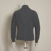 Lambswool Four Button Cardigan With Shawl Collar In Grey