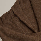Lambswool Four Button Cardigan With Shawl Collar In Mocha