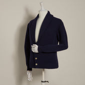 Lambswool Four Button Cardigan With Shawl Collar In