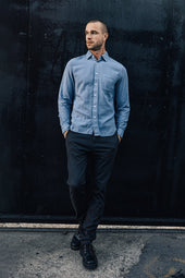 The Ripper Double Gauze Organic Cotton Shirt - Matte Blue