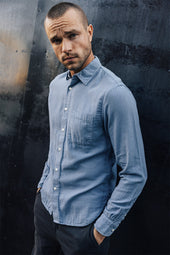 The Ripper Double Gauze Organic Cotton Shirt - Matte Blue
