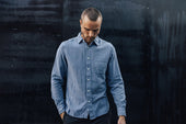 The Ripper Double Gauze Organic Cotton Shirt - Matte Blue