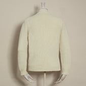 12Ply Plain Knit Cashmere Sweater In Cream
