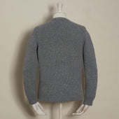 12ply Plain Knit Cashmere Sweater In Grey