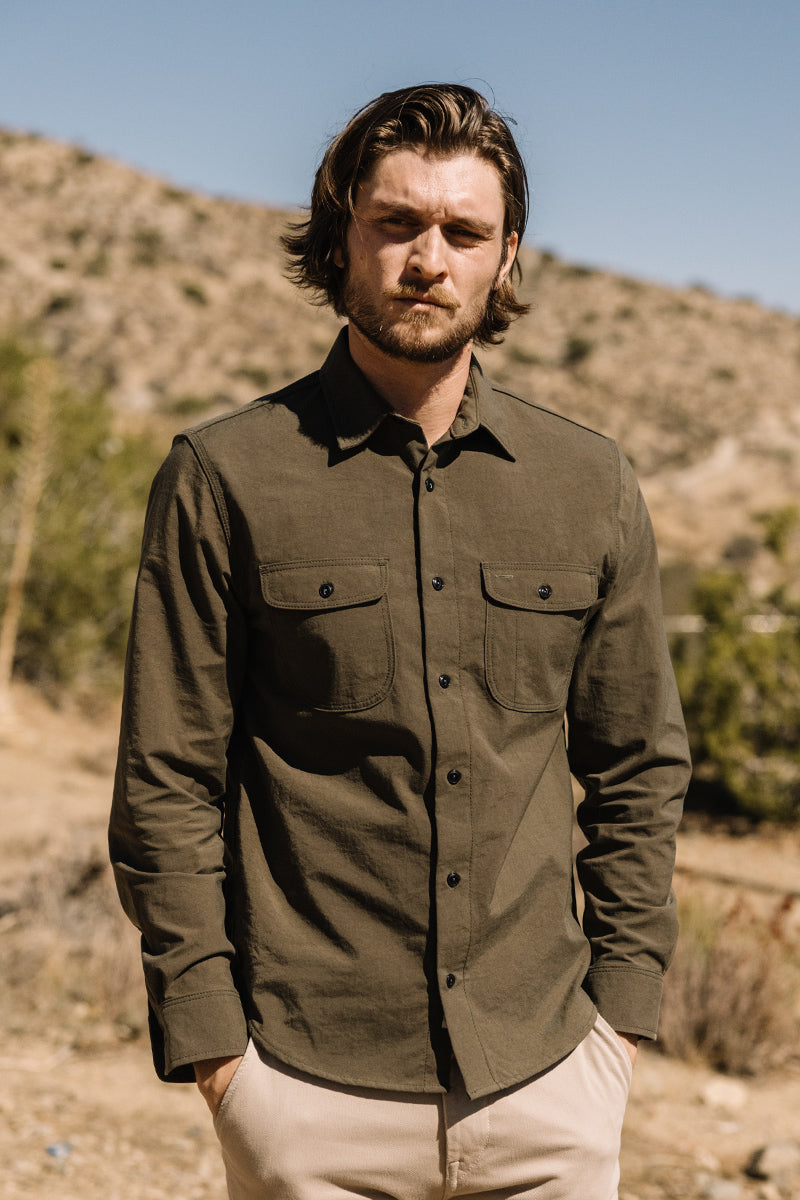 The Brace Shirt Oxford Water Repellent - Military Green - XXL