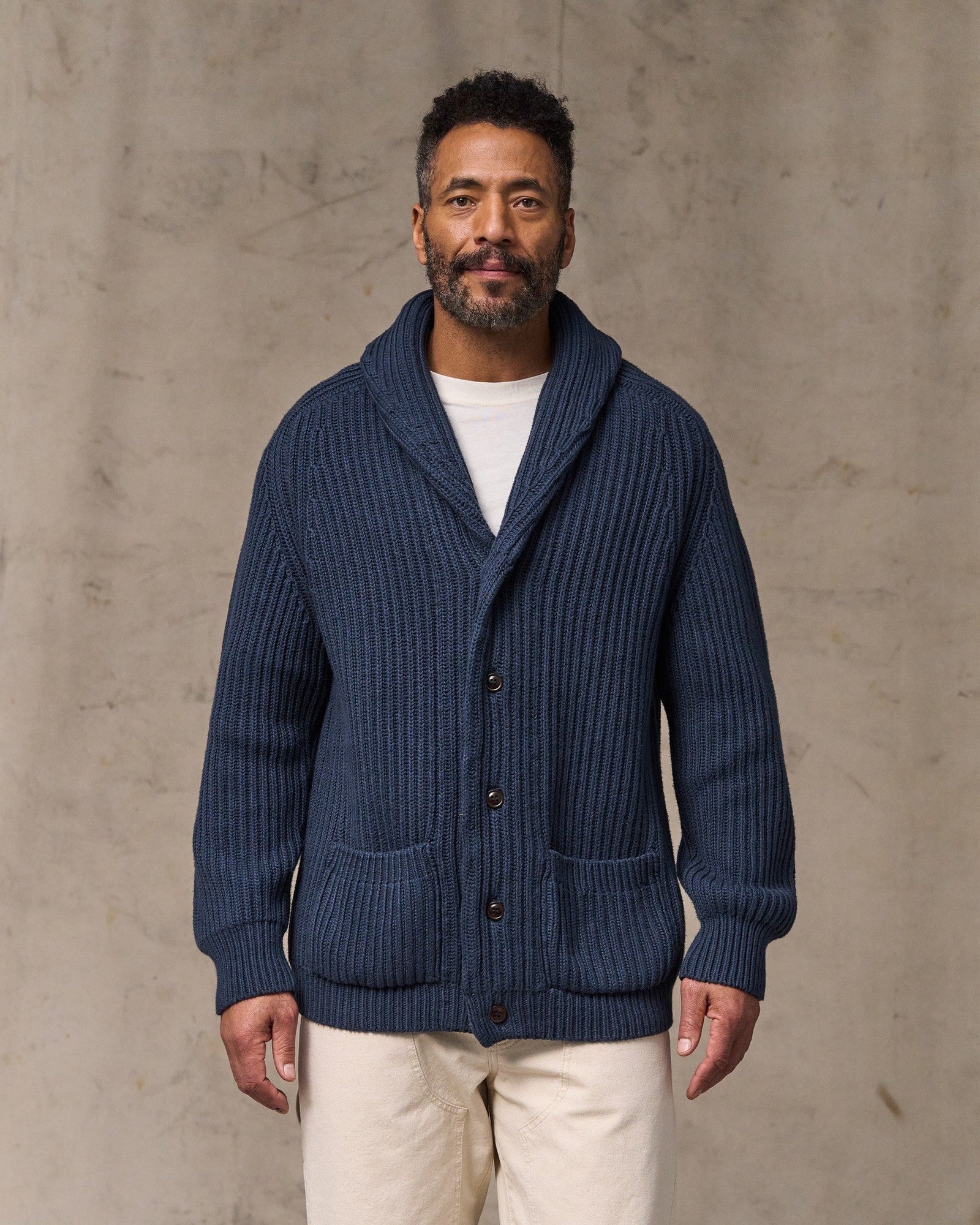 Fisherman Rib Cotton Cardigan