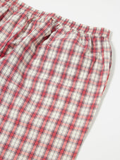 Red Cotton Check Pyjama Short