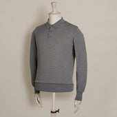 Lightweight Merino Polo Shirt In Grey