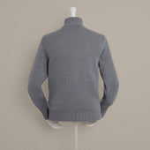 Roll Neck Merino Pullover In Grey