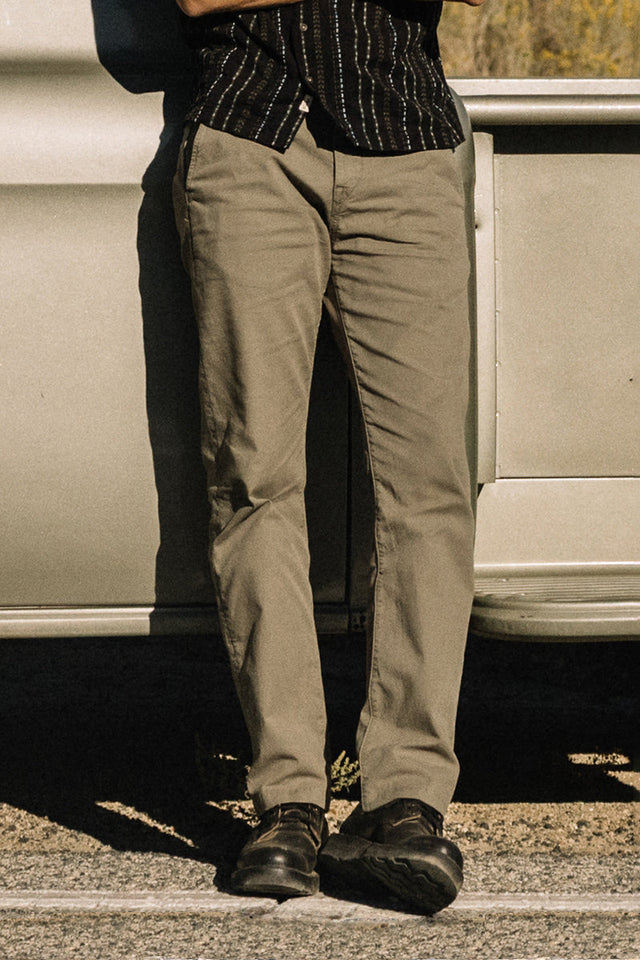 The Pipe Straight Oxford Chino - Moss - 38