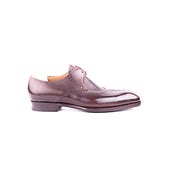 Two Eyelets French Norwegian Derby In Dark Brown Russian Calf Leather