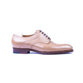 Derby In Beige Shrunken Calf With Plain Tip