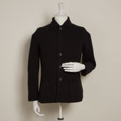 Single Breasted Cashmere and Merino Knitted Jacket In Black