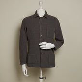 Single Breasted Cashmere and Merino Knitted Jacket In Chocolate