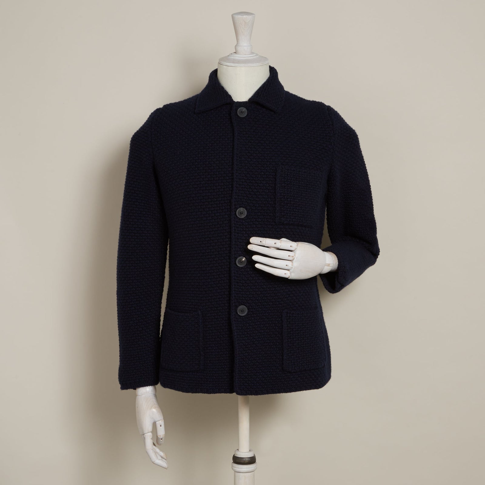 Single Breasted Cashmere And Merino Knitted Jacket In