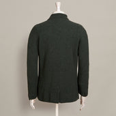 Double Breasted Cashmere And Merino Knitted Jacket In Dark Green