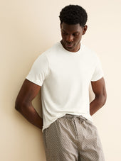 Men S T Shirt Basel Micro Modal Stretch Vanilla