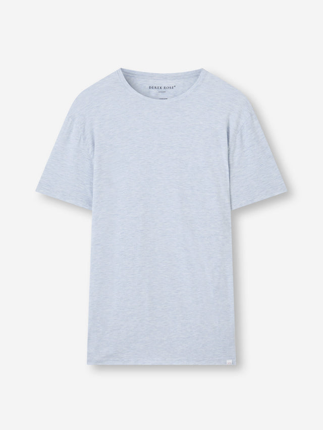 Men's T-Shirt Ethan Micro Modal Stretch Light Blue Marl