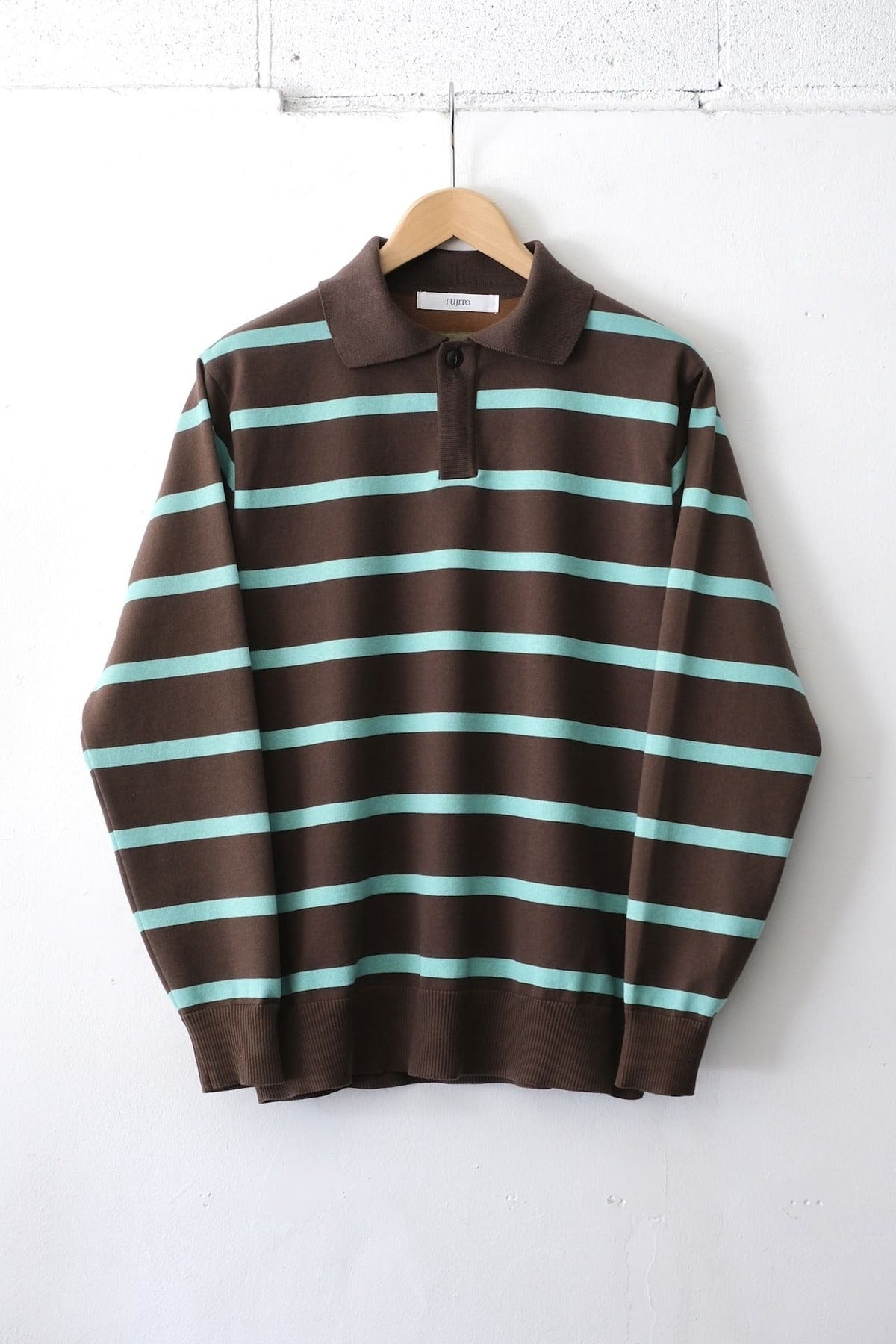 FUJITO Rugger Sweater 'David' Brown/Turquoise,Gray/Black | Directors Web Shop powered by BASE