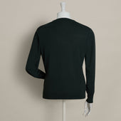 Lightweight Merino V Neck Sweater In Dark Green