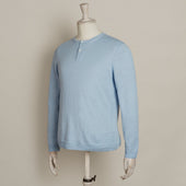 Knitted Linen Henley Shirt In