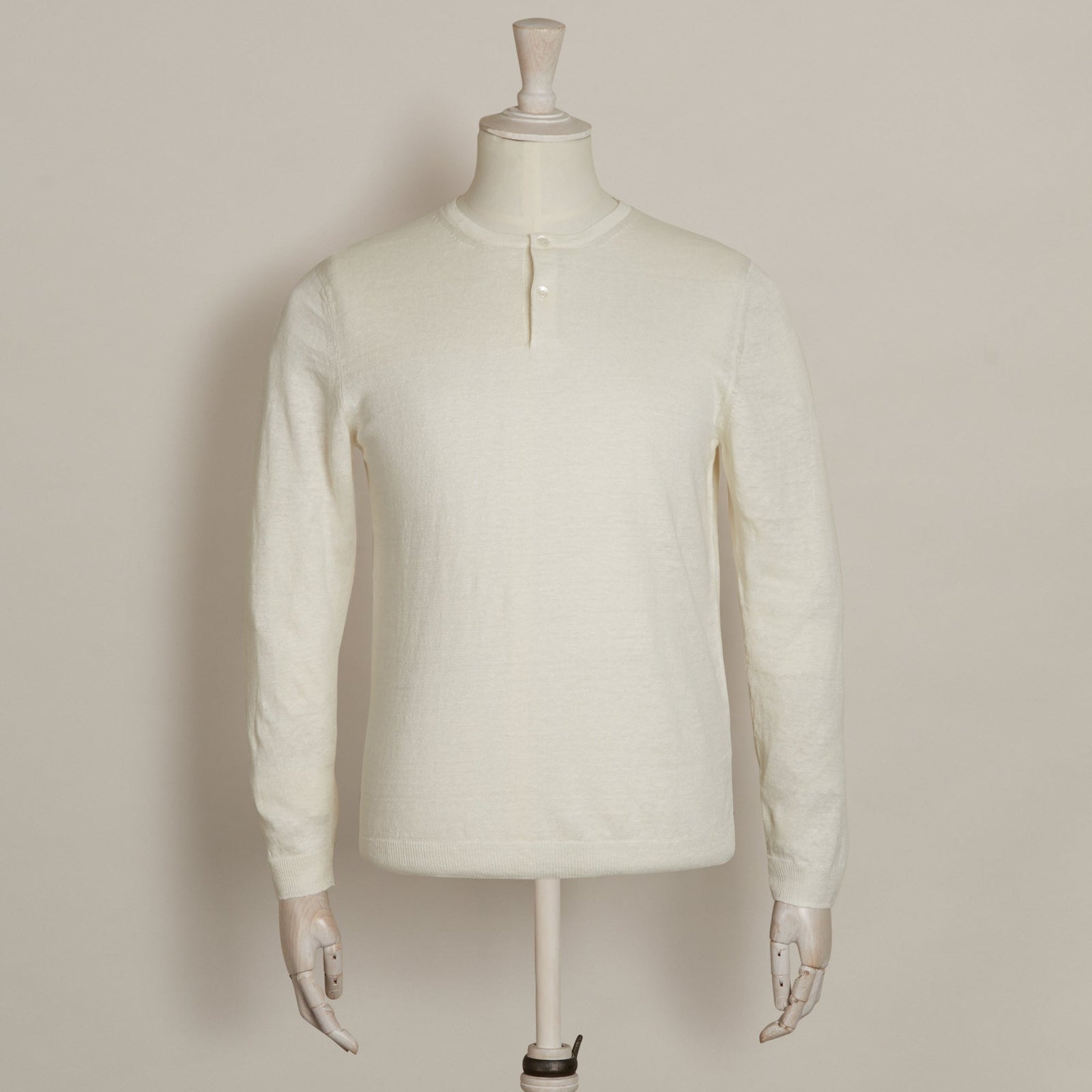 Knitted Linen Henley Shirt In